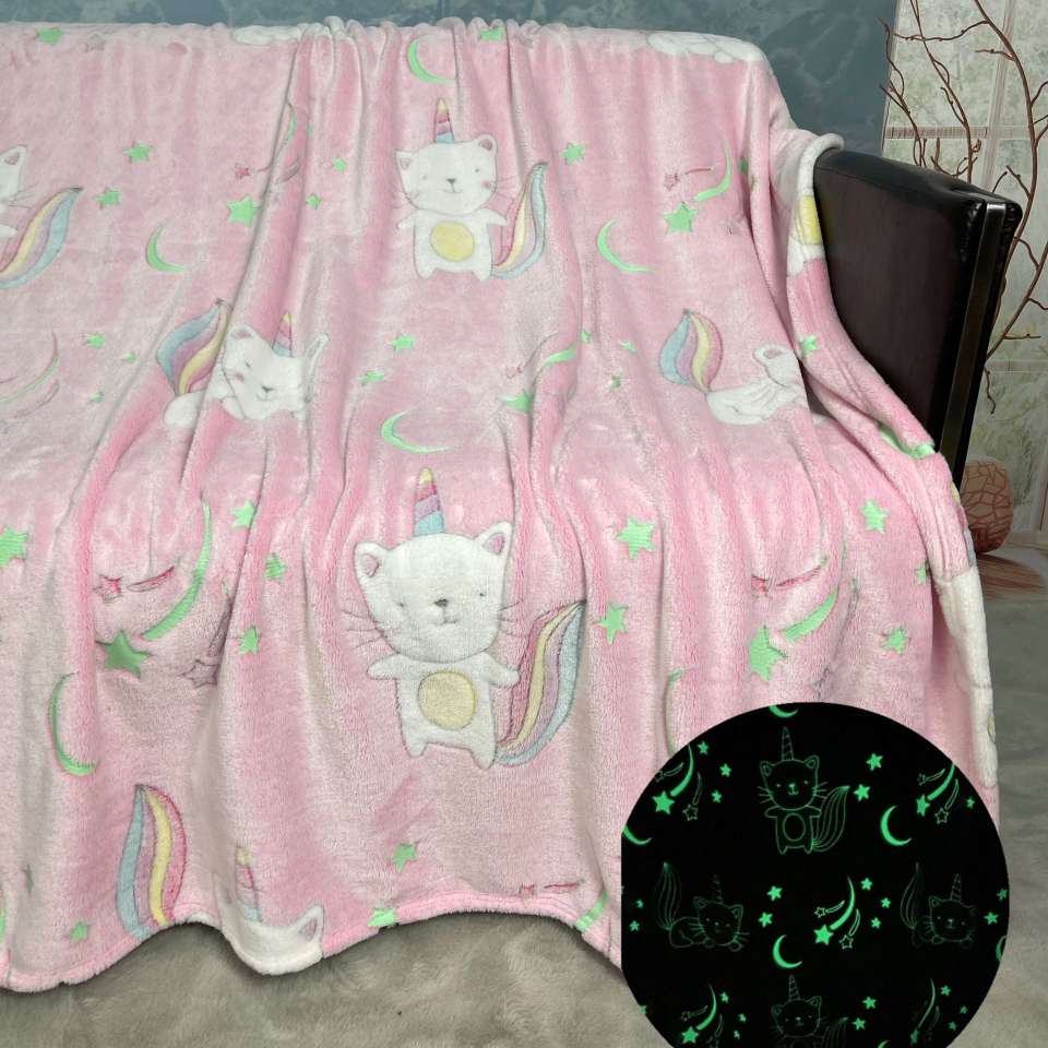 Luminous flannel blanket, luminous at night, 230GSM, 150*200cm size, custom-made detail image 11