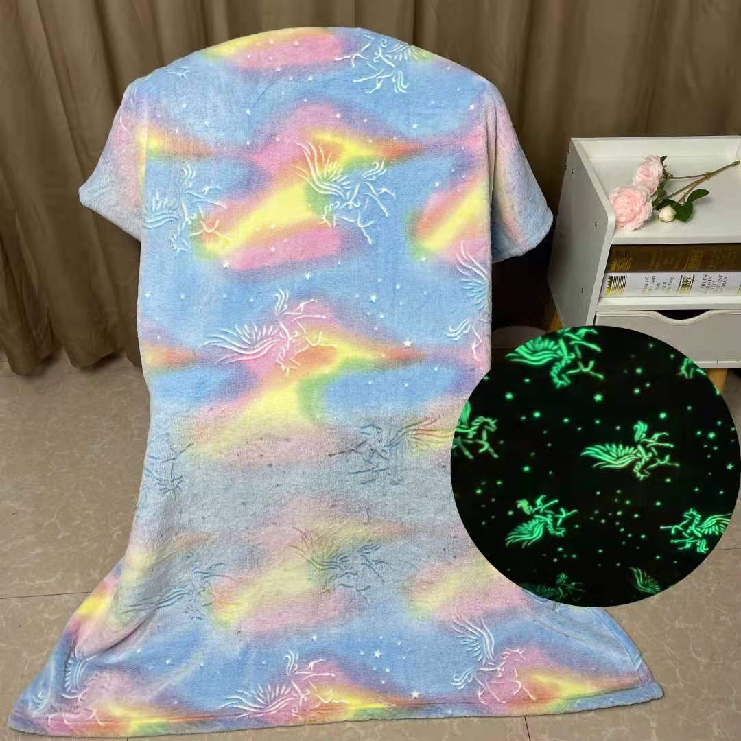 Luminous flannel blanket, luminous at night, 230GSM, 150*200cm size, custom-made details Picture