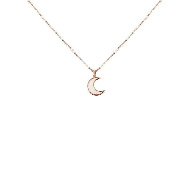 Designer splicing necklace female network red niche clavicle chain personality pendant necklace Moon shell necklace 91