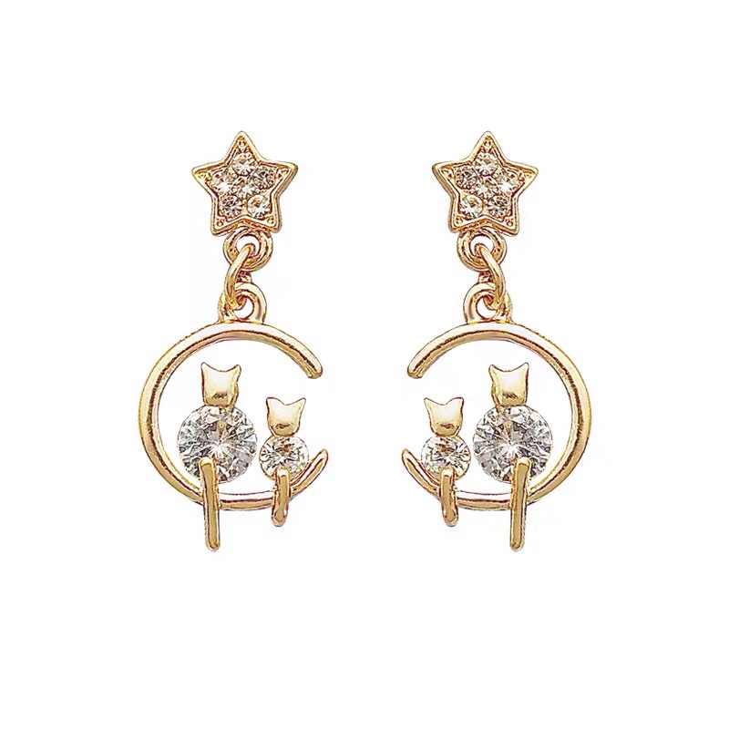 Foreign girl fashion cute sweet temperament elegant lady earrings