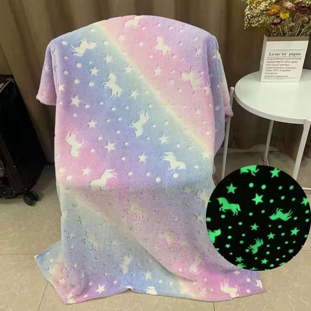 Luminous flannel blanket, luminous at night, 230GSM, 150*200cm size, custom-made detail image 4
