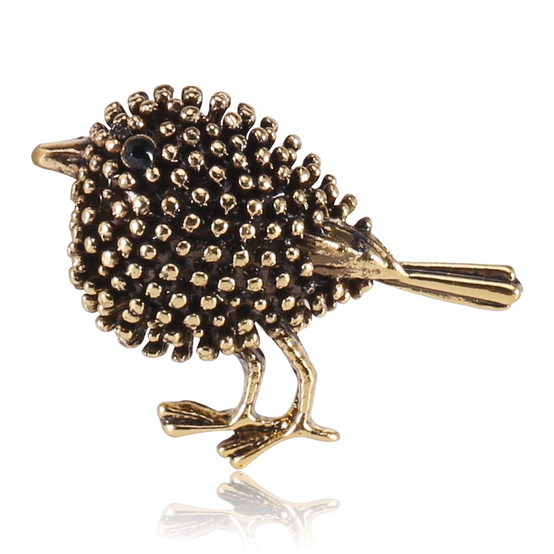 Creative retro alloy cartoon Bird Brooch simple fashion anti-slip fixed pin wholesale