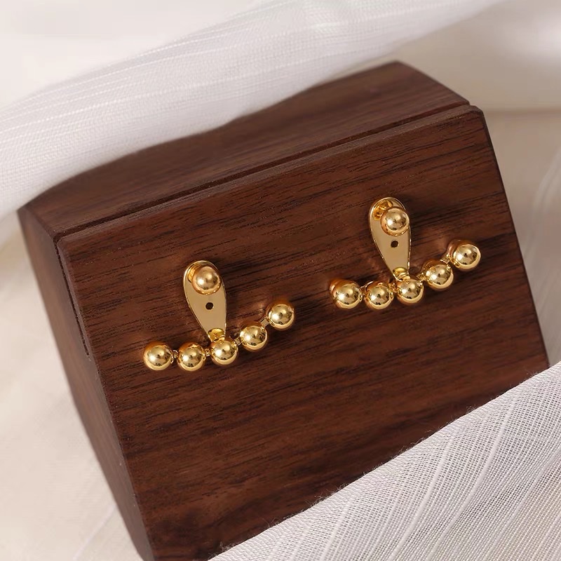 Ear clip women's summer European and American style small, simple and elegant cold style earrings 3 Jieya steel jewelry details Picture