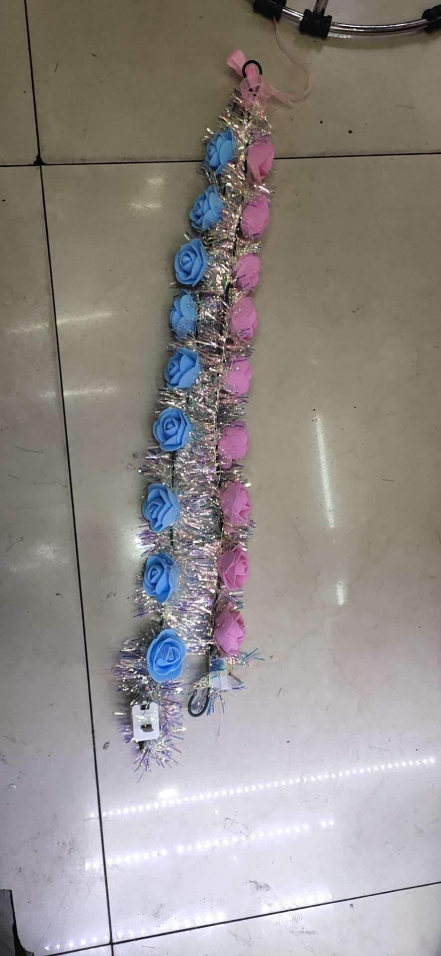 泡沫花亮丝带灯头环，发光头扣，亮丝头扣详情图3