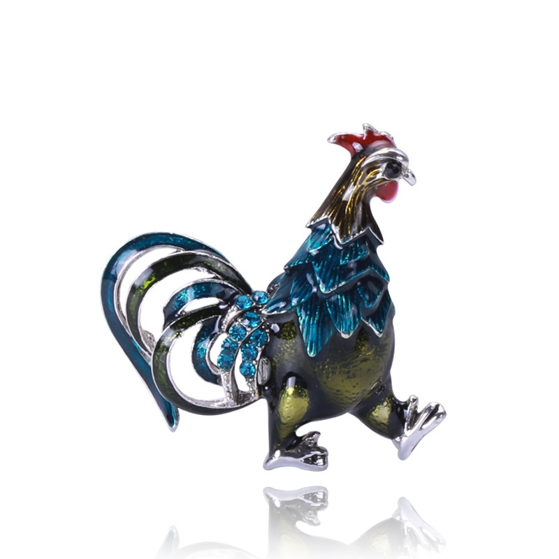 The new Chinese trend series of zodiac rooster brooches, oil-dripping colored glaze fashionable rooster brooches, clothing accessories and retro brooches The new Chinese trend series of zodiac rooster brooches, oil-dripping colored glaze fashionable rooster brooches, clothing accessories and retro brooches