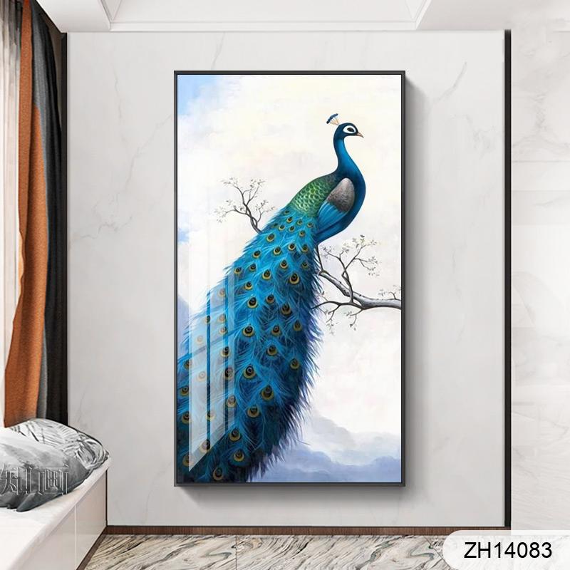 Modern fresh three-dimensional art oil painting butterfly dance peacock porch outfit