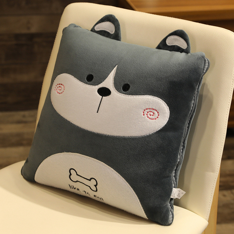 抱枕被子两用午睡毯盖被加厚毯子折叠汽车车载多功能靠垫枕头被子三合一100*170cm细节图