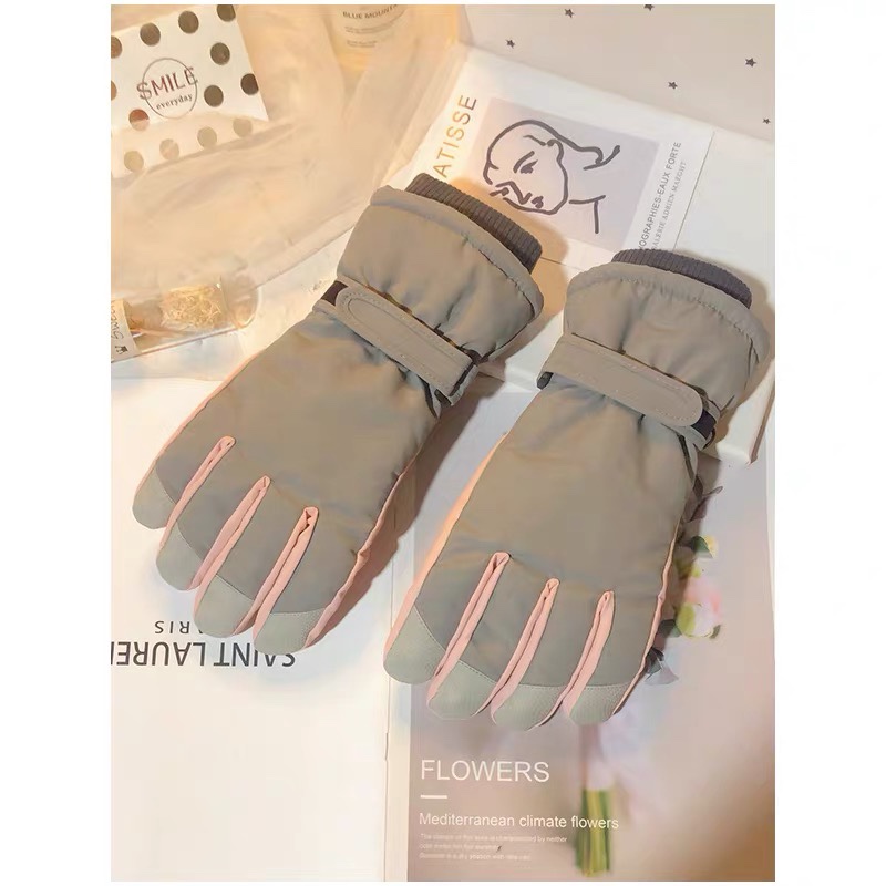 Ski gloves lovely winter women winter weather waterproof man riding motorcycle mountaineering thickened cashmere cotton warm