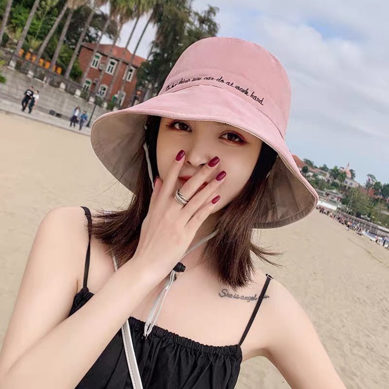 财帽双全帽业厂家直销批发渔夫帽女夏季薄款日系百搭防晒紫外线遮阳太阳帽