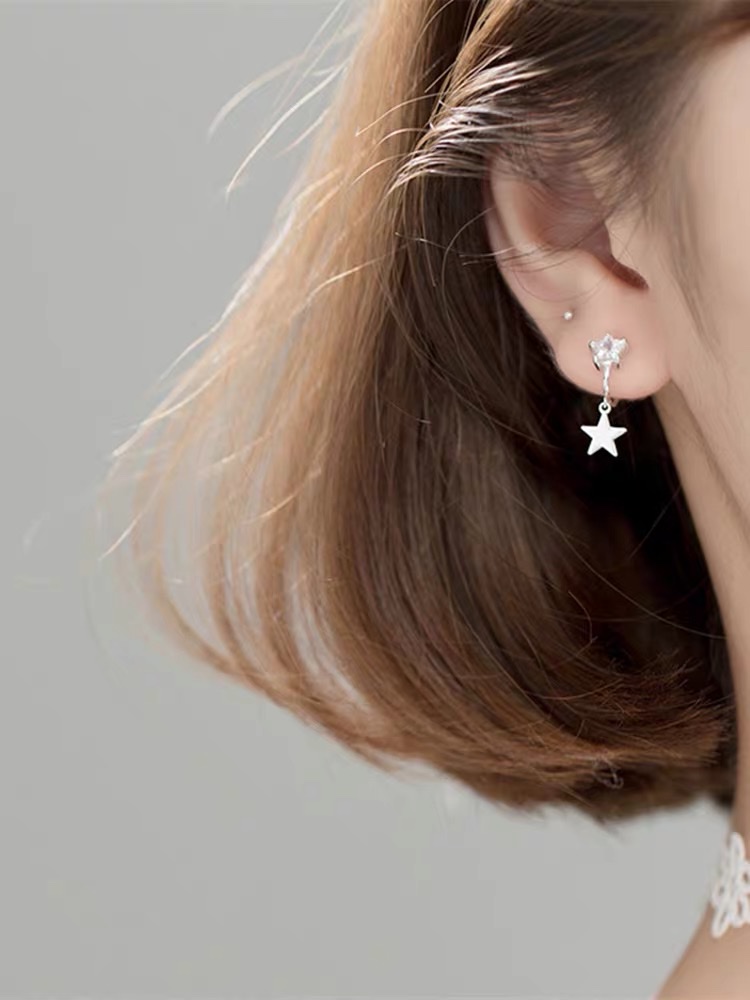 Ear clip women's summer European and American style small, simple and elegant cold style earrings 6 detail image 3