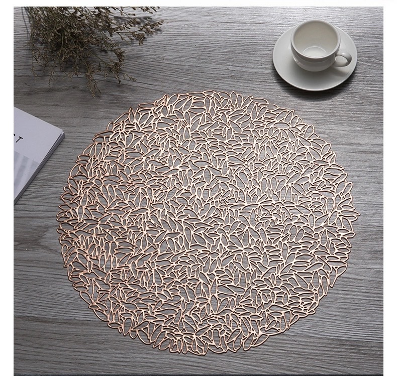 Sunflower seed flower placemats, heat-resistant table MATS, heat-insulating table MATS, round household anti-slip placemats, oil-resistant Western placemats detail image 7