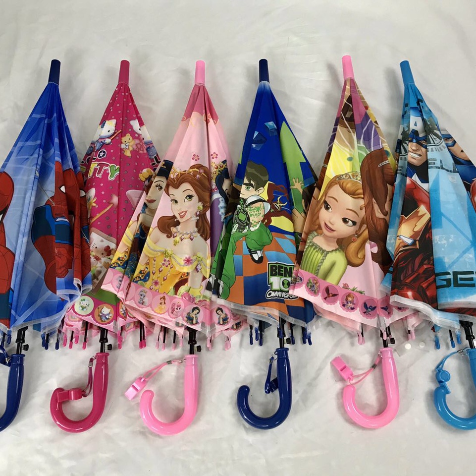 Children's Cartoon Umbrella Long Handle Umbrella Lovely Shade Rain Umbrella