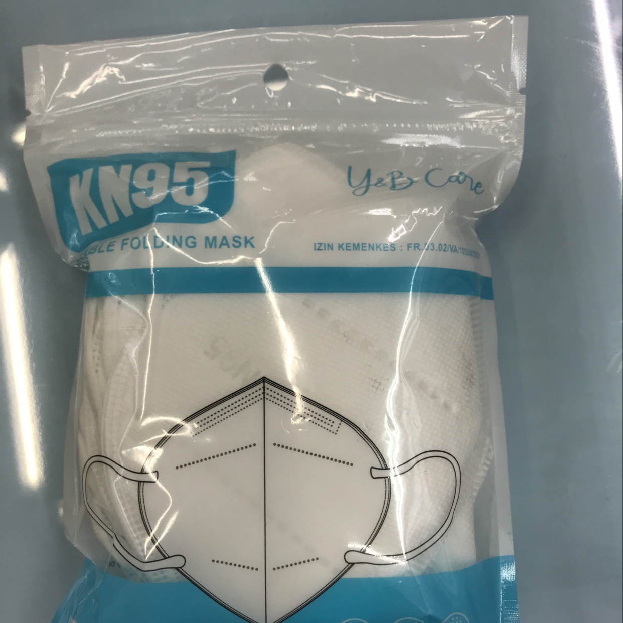 kn95 packaging bag masks in stock, C-shaped folded white adult Korean version, individual packaging