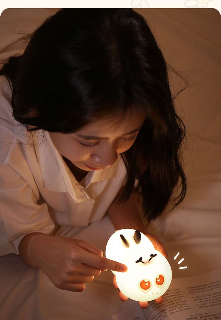 创意蜜蜂拍拍灯USB充电七彩灯家用卧室床头氛围小夜灯详情图7