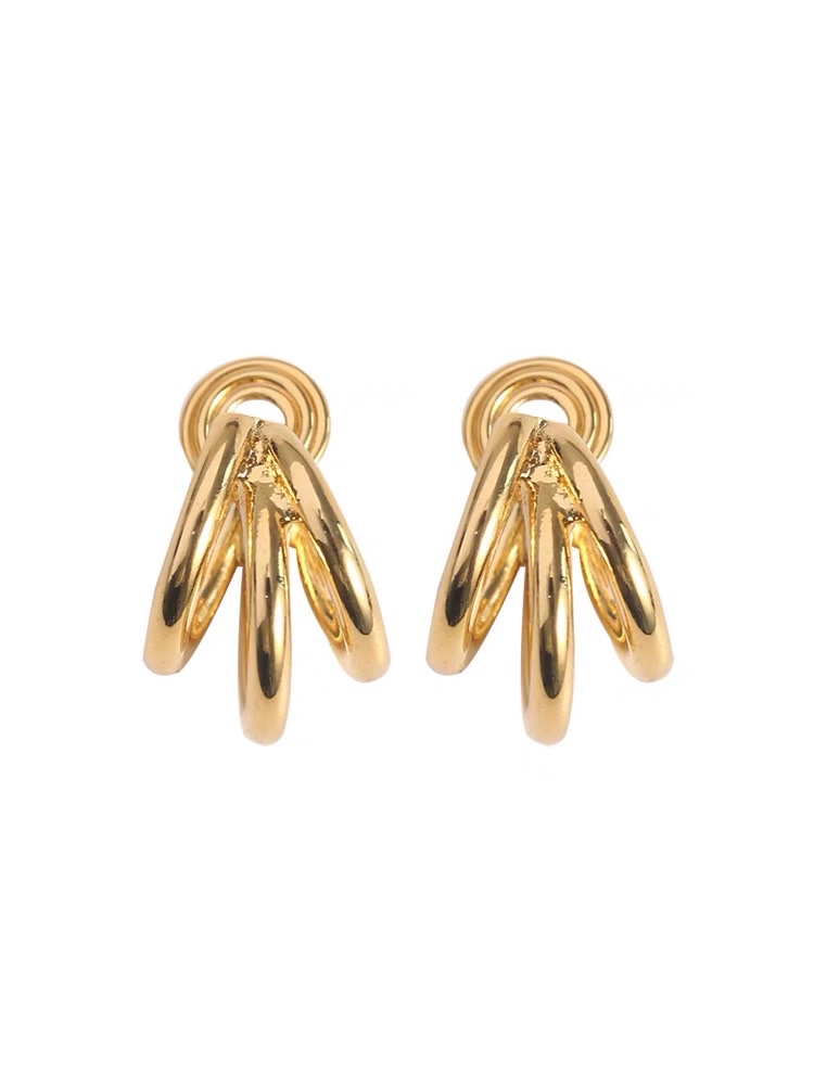 Ear-clipped women's summer European and American style small, simple and elegant cold style earrings 5 Jieya steel jewelry detail image 3