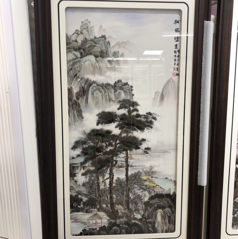 义乌大森装饰175X95cm纯手工羽毛画装饰画源远流长a4