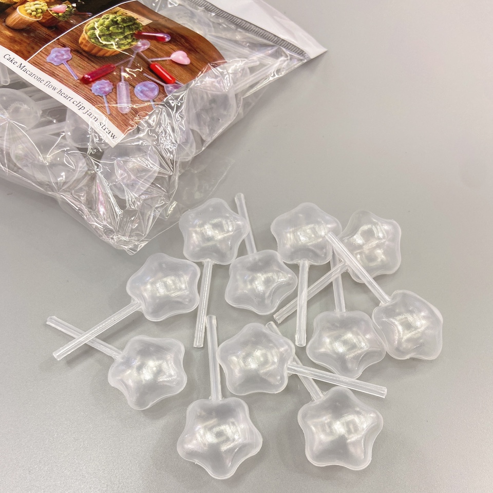 4ml 五角星⭐️马卡龙流心夹馅果酱吸管果汁挤酱西点装饰调味烘焙塑料滴管
