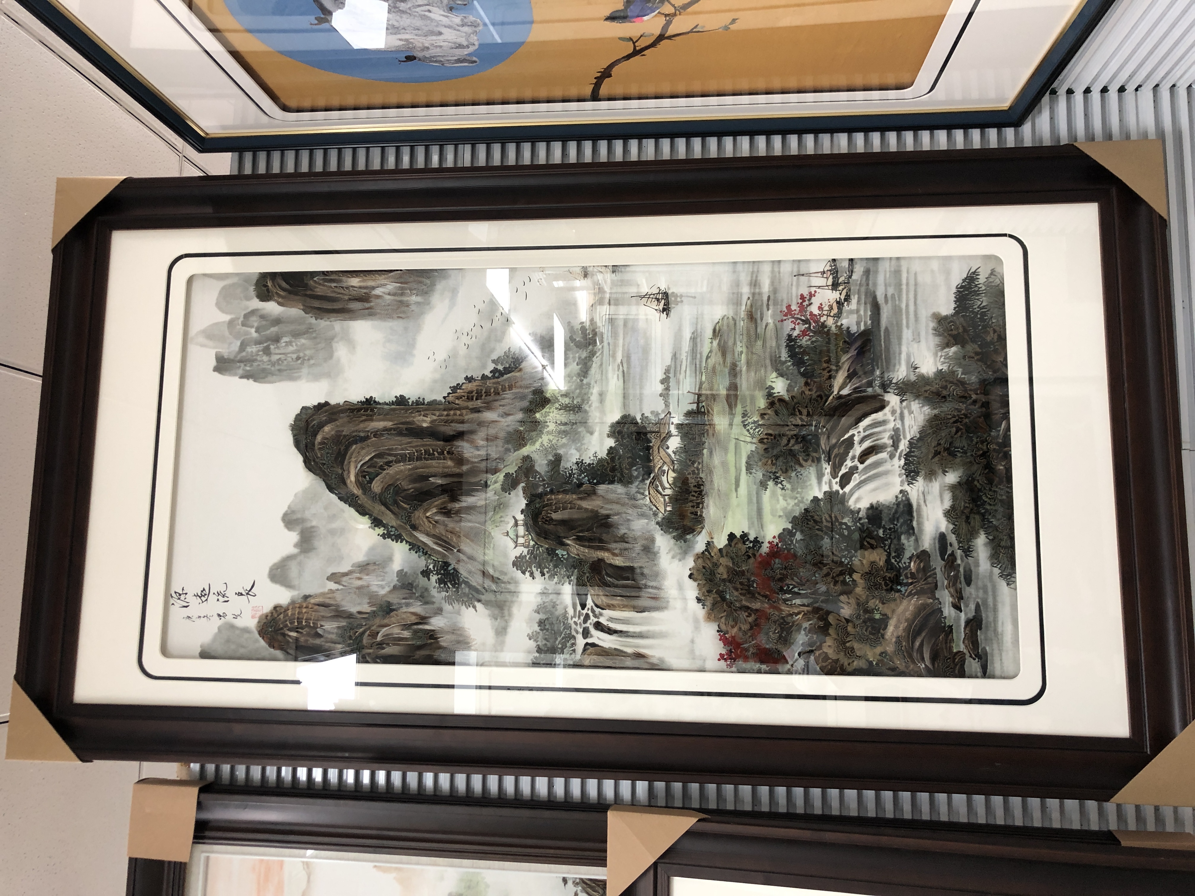 义乌大森装饰175X95cm纯手工羽毛画装饰画源远流长a3详情图4