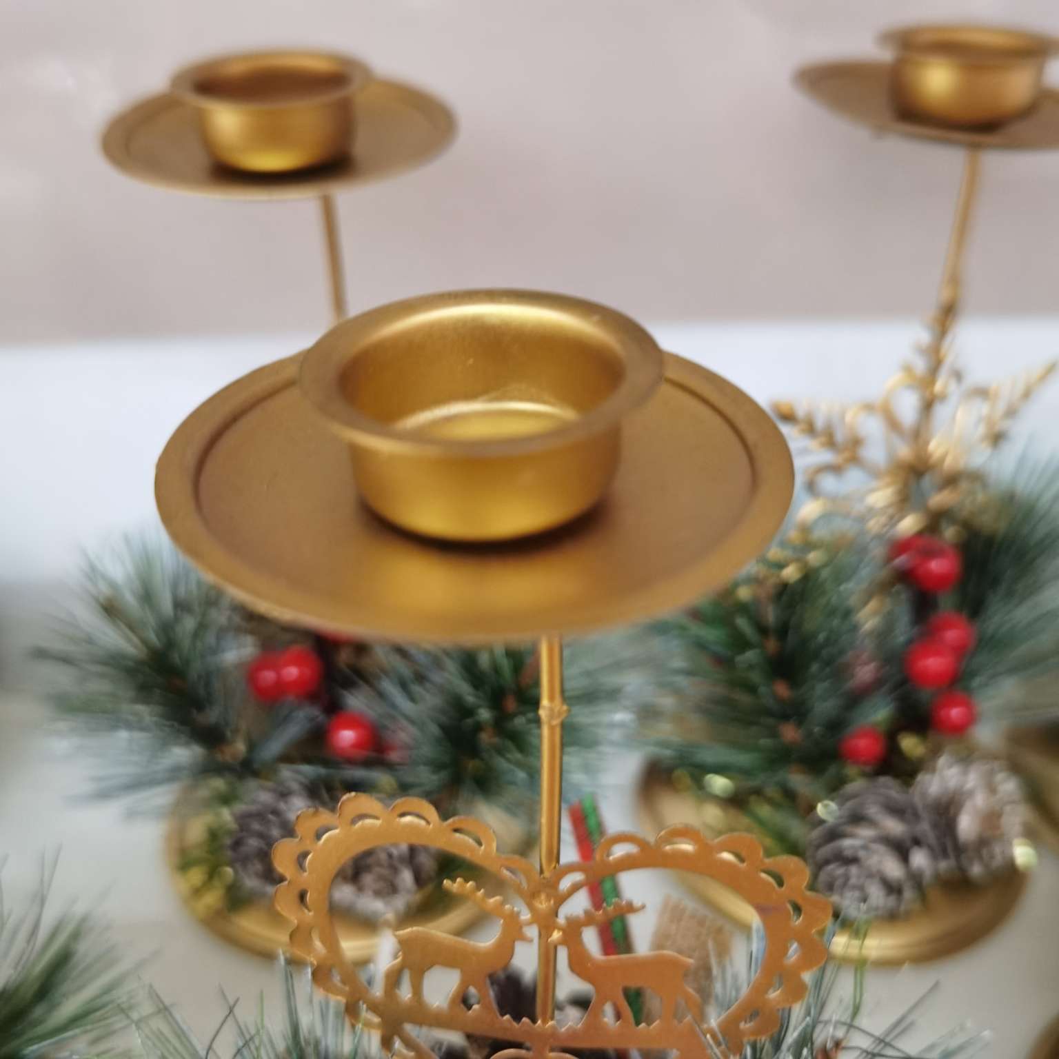 1261262021 New Christmas Gift, Christmas gift, Christmas Decoration, Christmas Candlestick Iron Ornament details Picture
