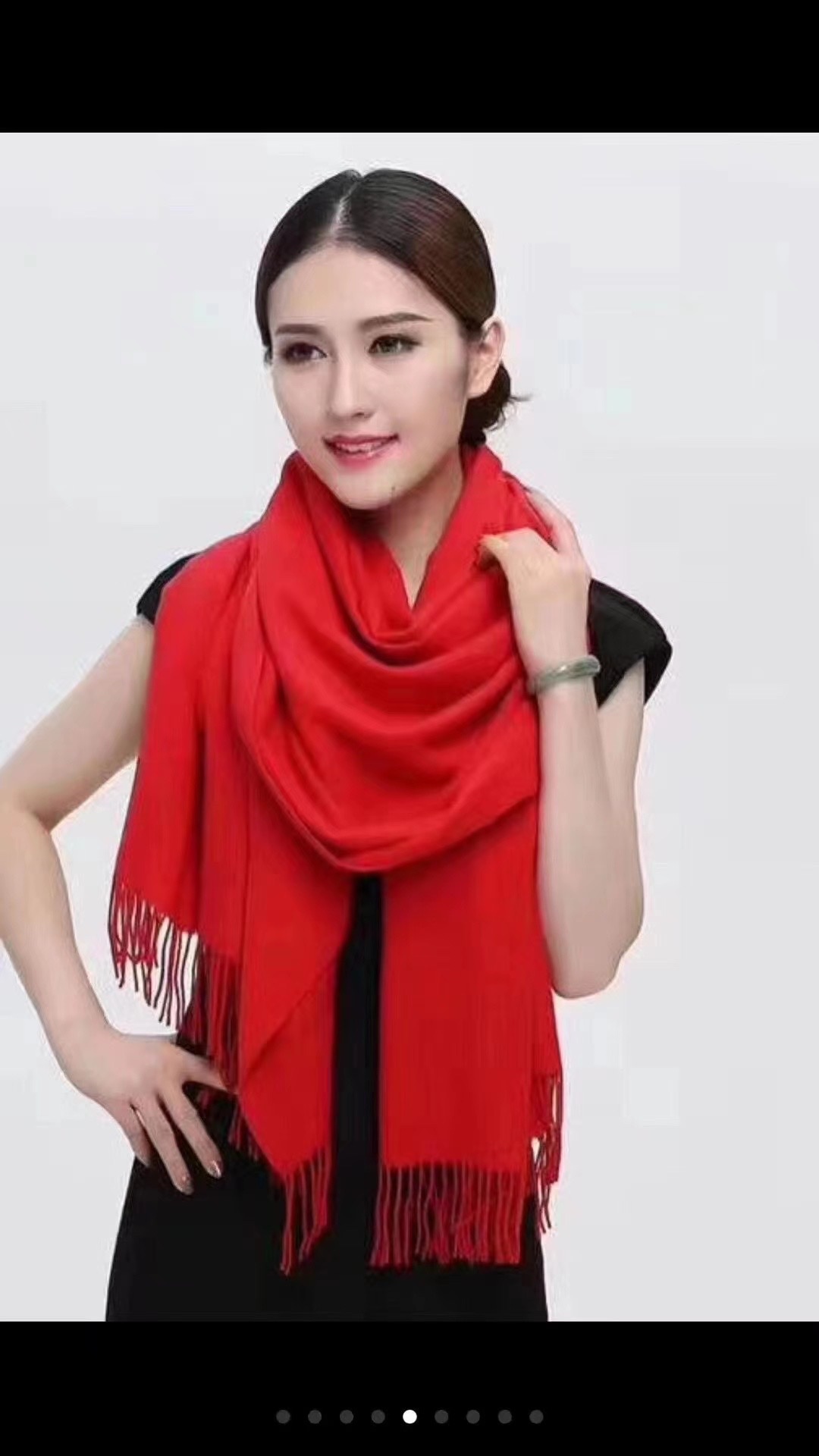 Bright Red Festive Scarf Specification drawing