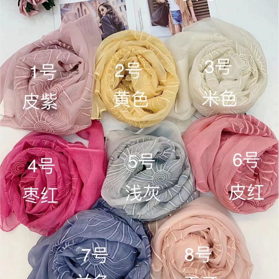Pure Silk Embroidered Leisure Scarf