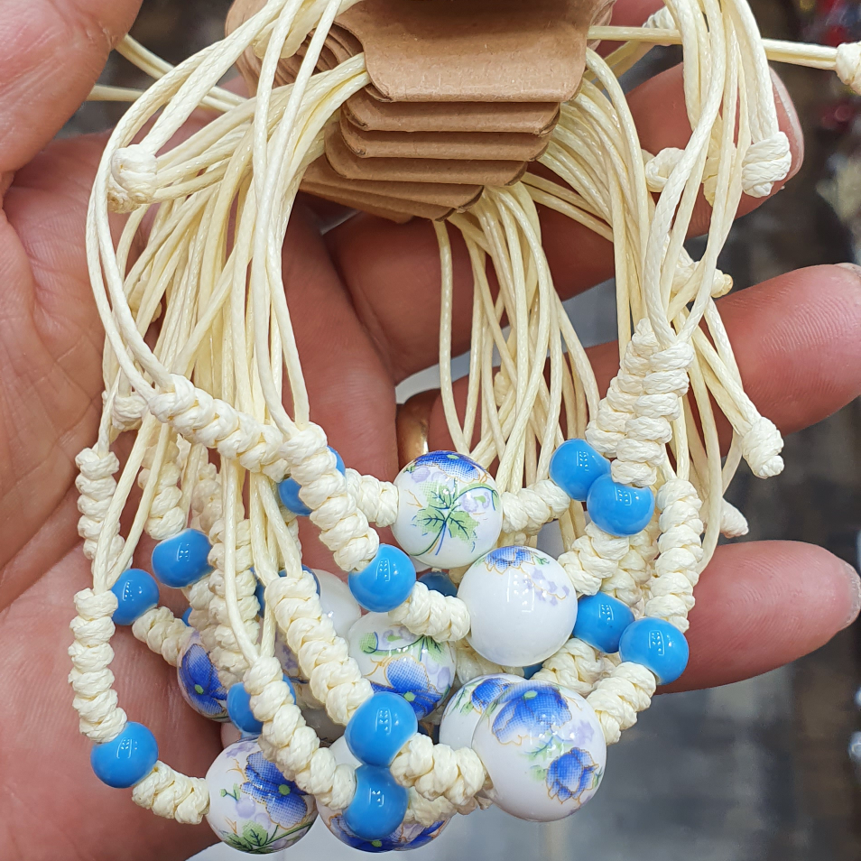 天然时尚（陶瓷）男女款手链护身简约古风纯手工 编织