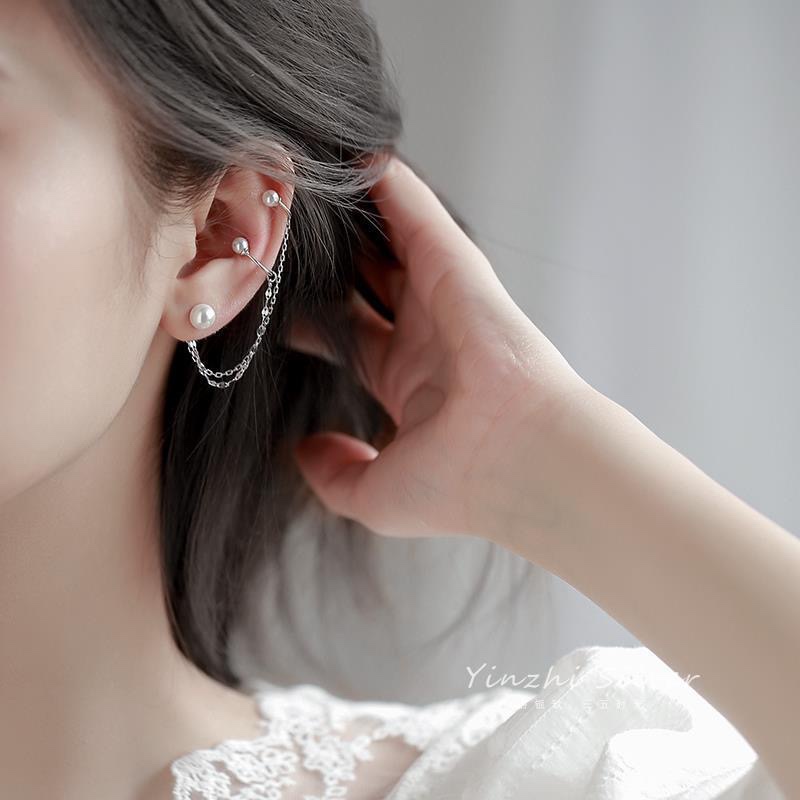 珍珠耳夹式耳钉无耳洞女韩国气质高级感耳环小众耳骨夹耳环图