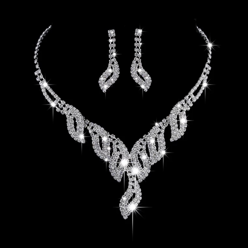 Necklace 476 Claw chain New bride necklace Earrings Bridesmaid wedding dress Wedding micro-inset artificial zircon fashion accessories thumbnail