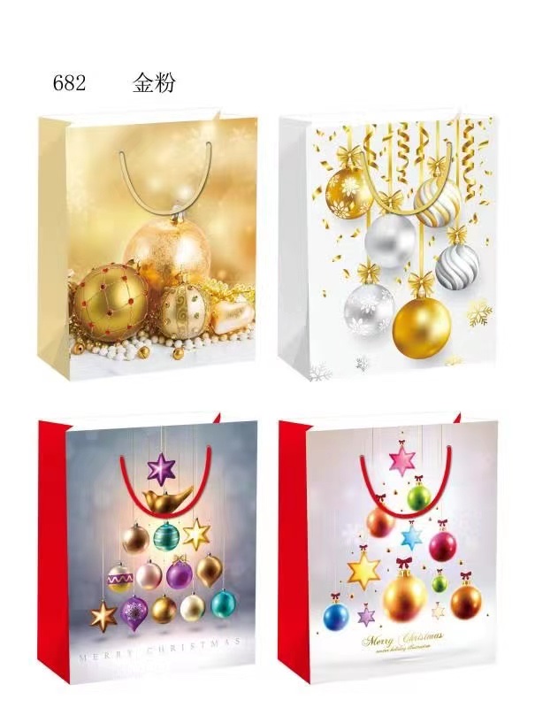 Christmas gift bags, hand-held gift paper bags, custom-made clothing packaging paper bags, wholesale food takeout packaging bags, customized details Picture