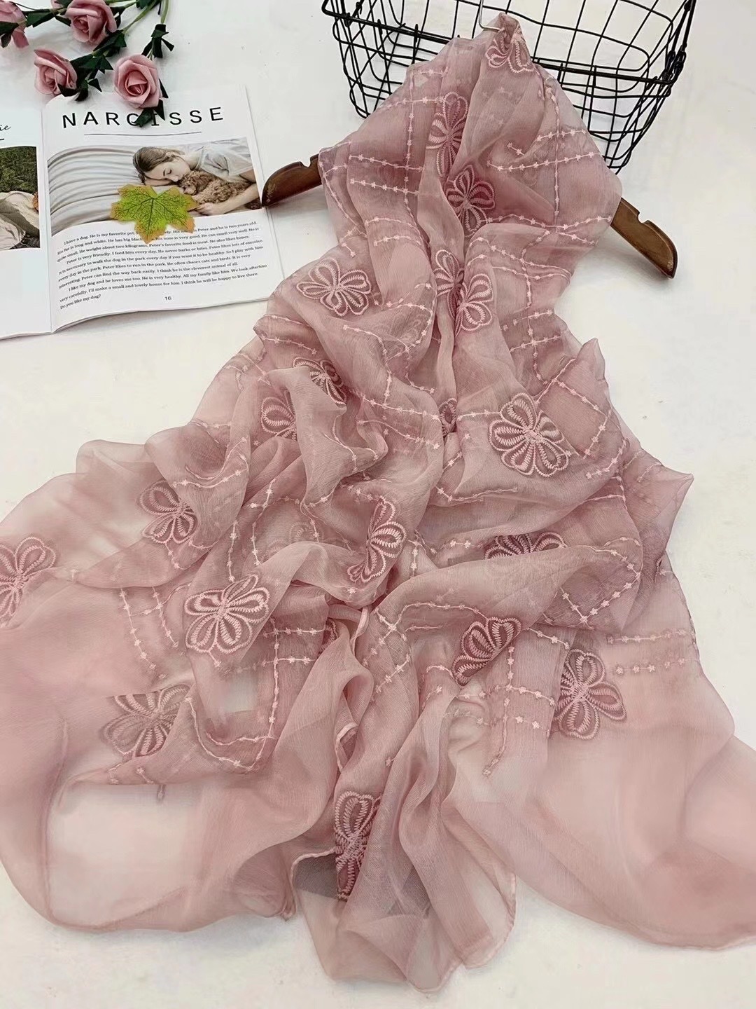 Pure Silk Embroidered Scarf Application Scenario