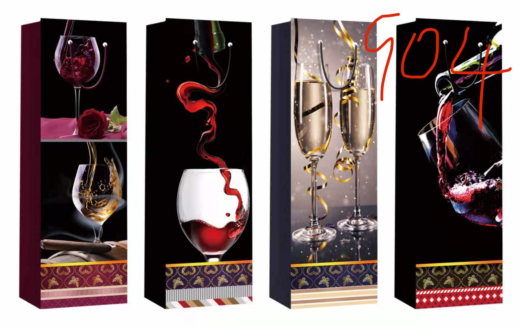 Customized wine bags, hand-held gift paper bags, clothing packaging paper bags, wholesale food takeout packaging bags Item Picture