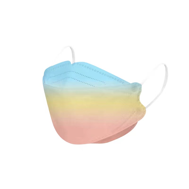 Gradient color adult mask fish form human KF94 mask fish mouth shape willow leaf shape folded Korean version individual packaging details Picture