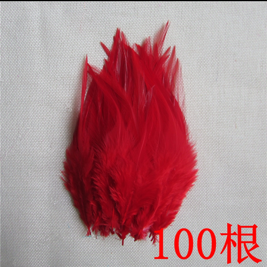 Feather white tip 5-6 inches big red