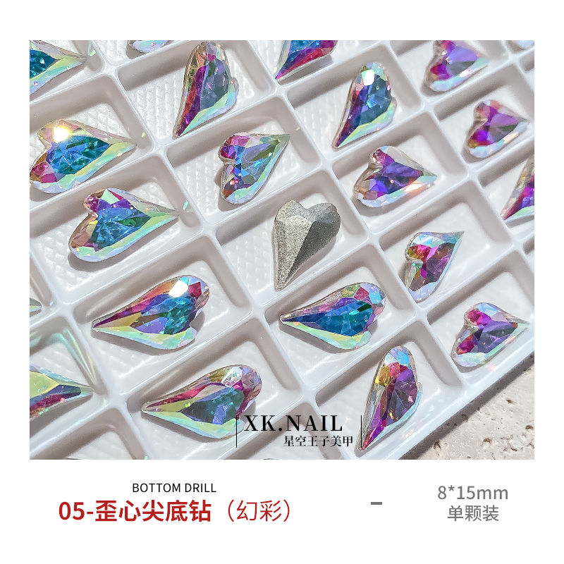 Nail art accessories: Irregular-shaped diamond flat-bottom mixed set, popular online bestseller AB color champagne color super sparkling water diamond Japanese nail art accessory 1184 detail image 1