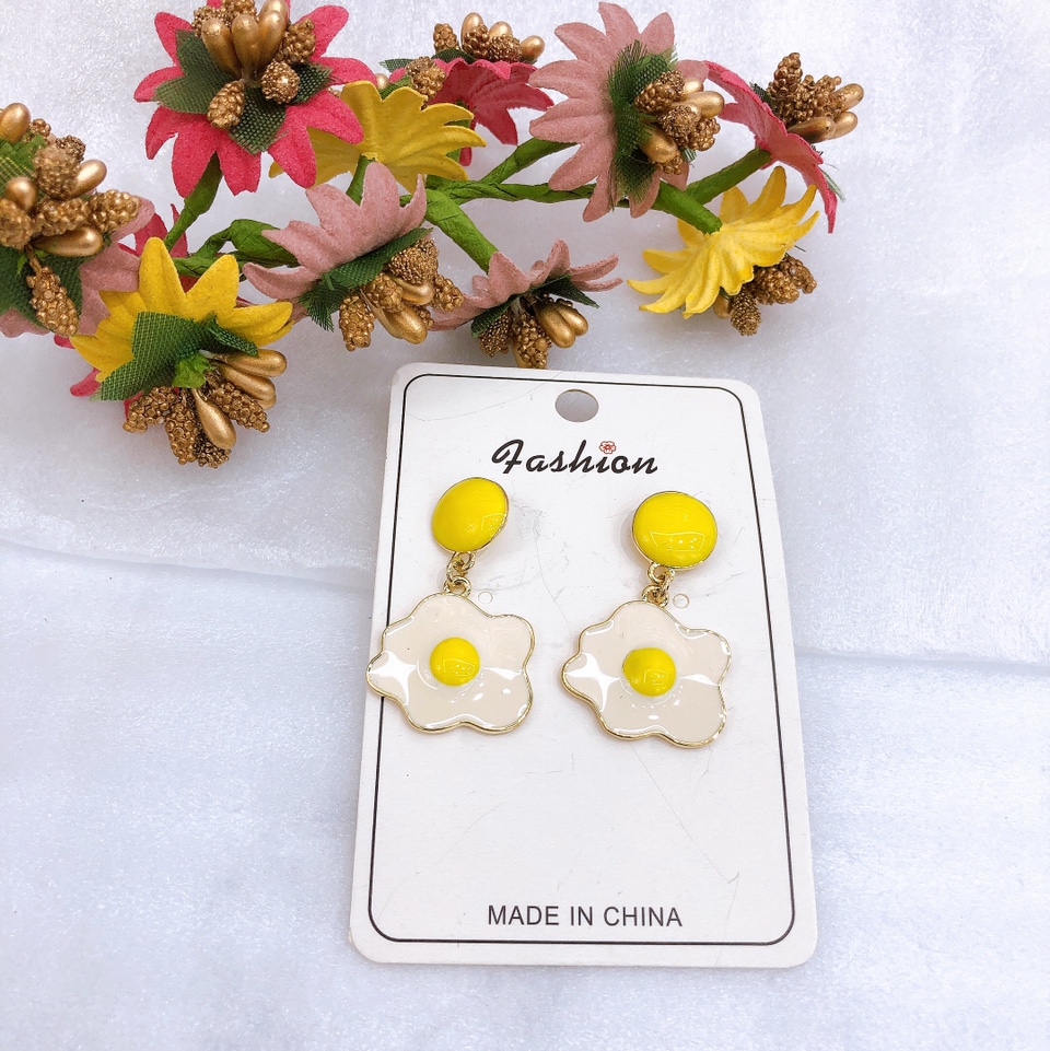 厂家直销 合金滴油耳环 荷包蛋型的耳饰 恩在饰品028