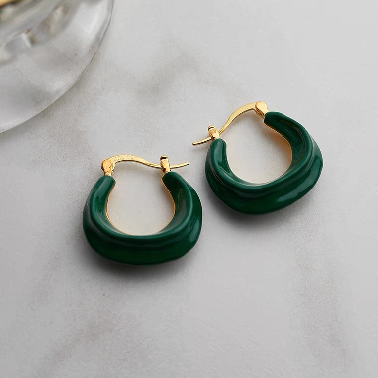 Green ear buckles 3, retro and unique long, super sparkling zircon, ethnic style, versatile, tassel, seven-color earrings, copper earrings, Yiwu zircon