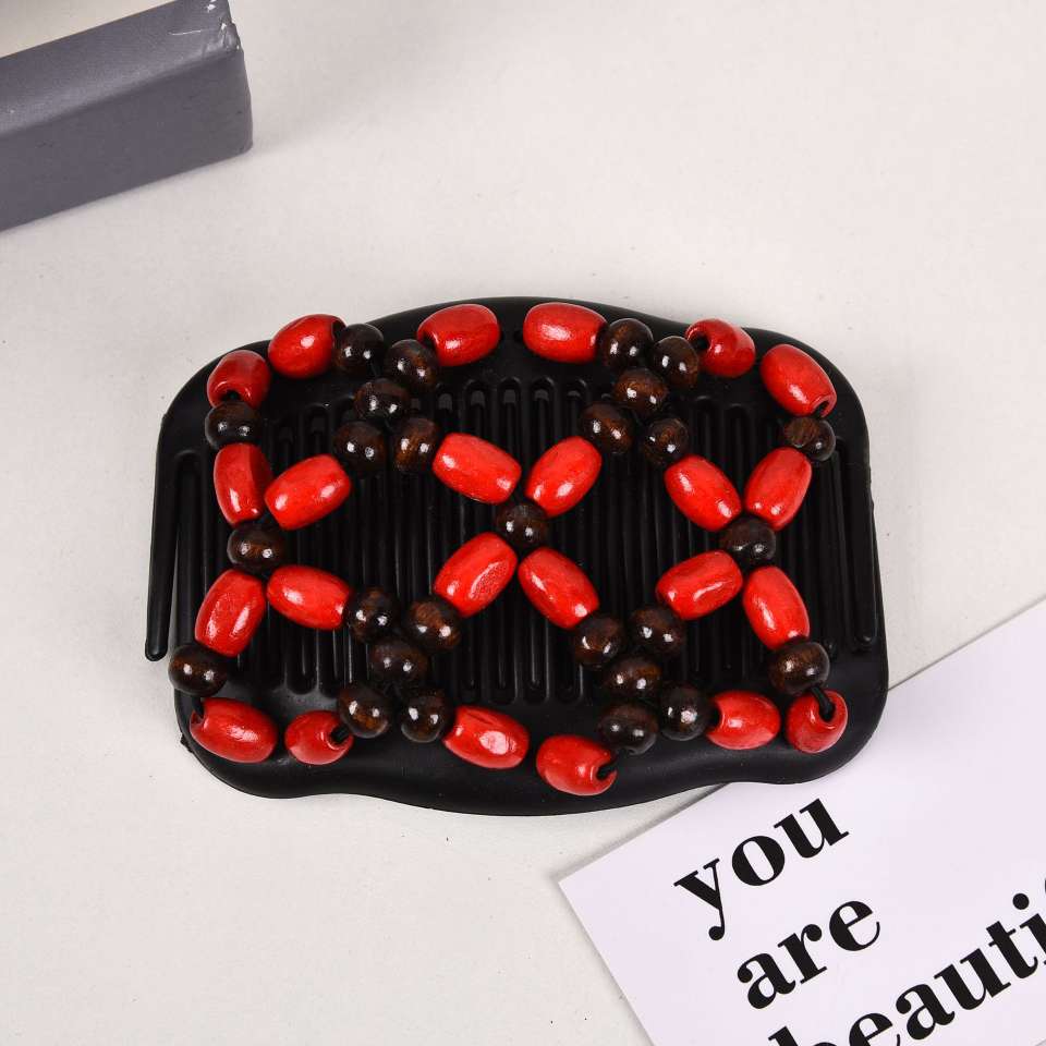 FLY1603 Cross-border beaded wood Bead Magic Hair Comb, Double-row Plug, Versatile Hair Comb, Magic Hair Comb, Hair coil, Hair Plug, Custom manufacturer Application Scenario