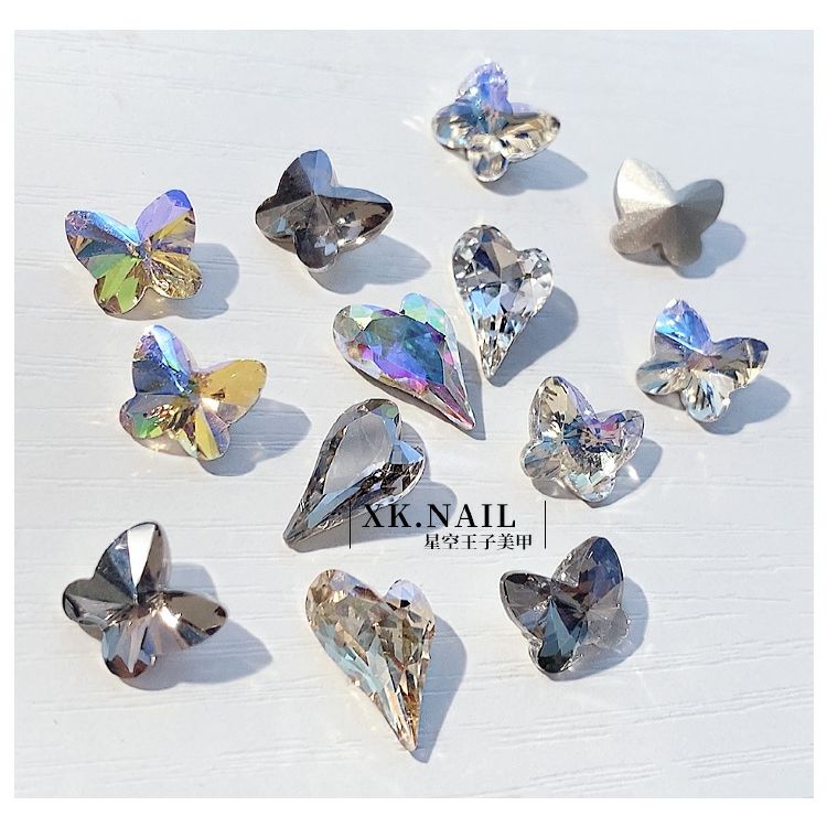 Nail art accessories: Irregular-shaped diamond flat-bottom mixed set, popular online bestseller AB color champagne color super sparkling water diamond Japanese nail art accessory 1184 detail image 5