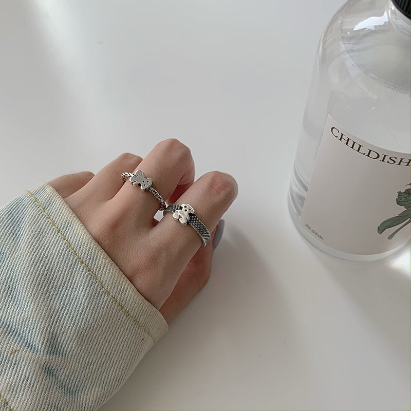 51—戒指女ins纯银几何重工多边形菱形小众设计嘻哈冷淡风简约指环