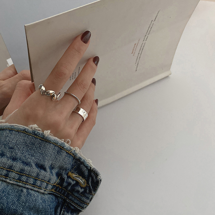 43—戒指女ins纯银几何重工多边形菱形小众设计嘻哈冷淡风简约指环