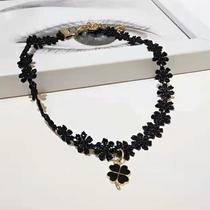FLY1613 European velvet strap lace neck strap collar female collarbone chain Punk girl necklace four-leaf clover necklace neck chain female