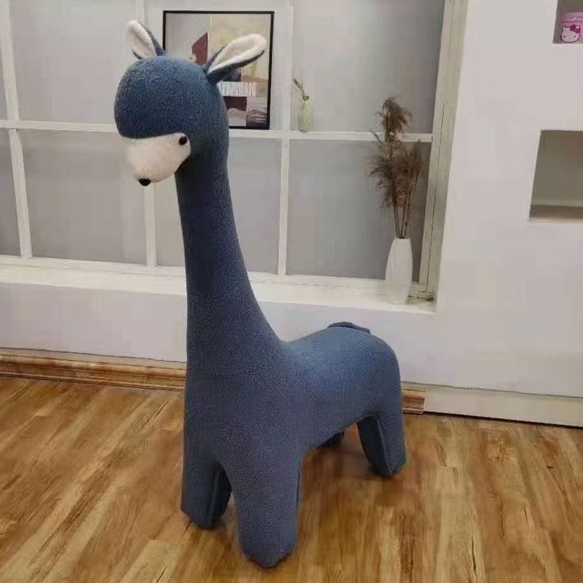 Lamb wool alpaca animal stool