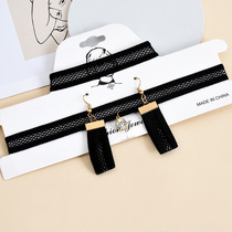 FLY1571 Wind necklace women's fashion network red neck chain choker black collarbone chain short neck chain neck strap three-piece set