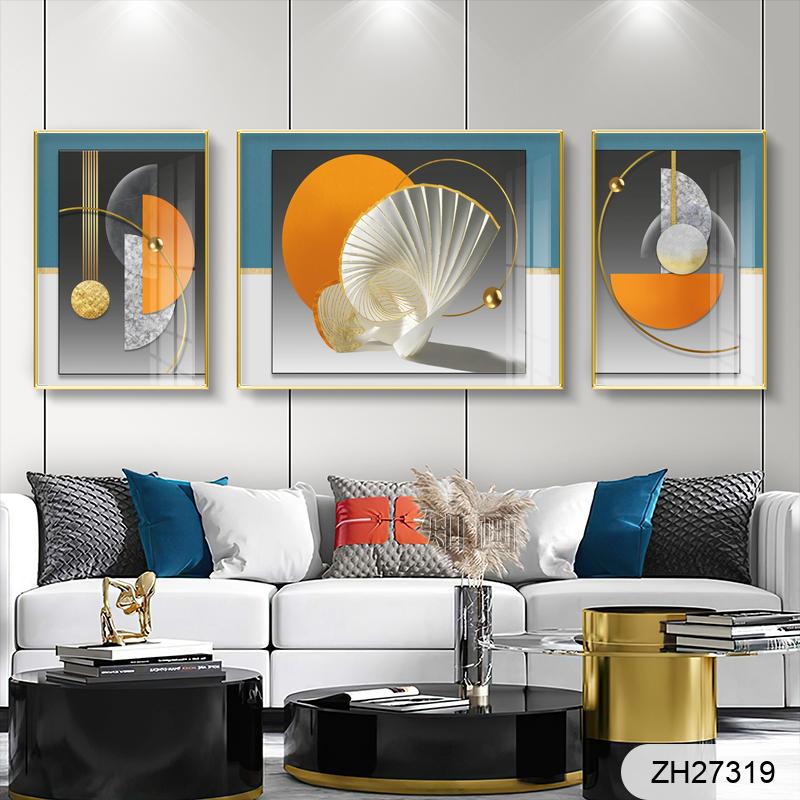 Abstract geometric modern simple living room combination