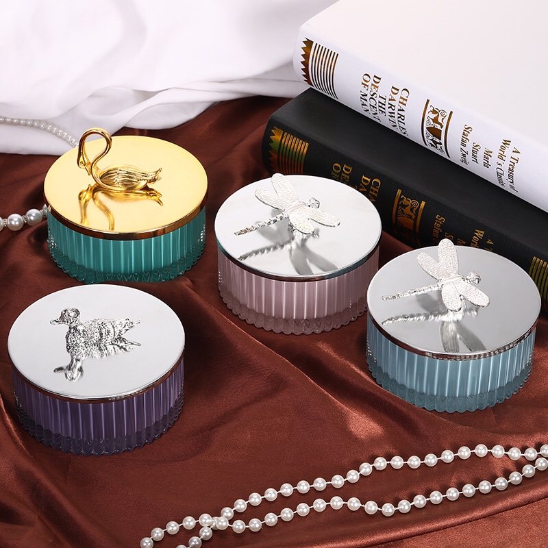 Nordic style simple creative jewelry jar candy jar cosmetics with lid storage box