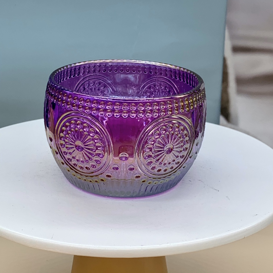 Buddhist glass candle holder for home accessories