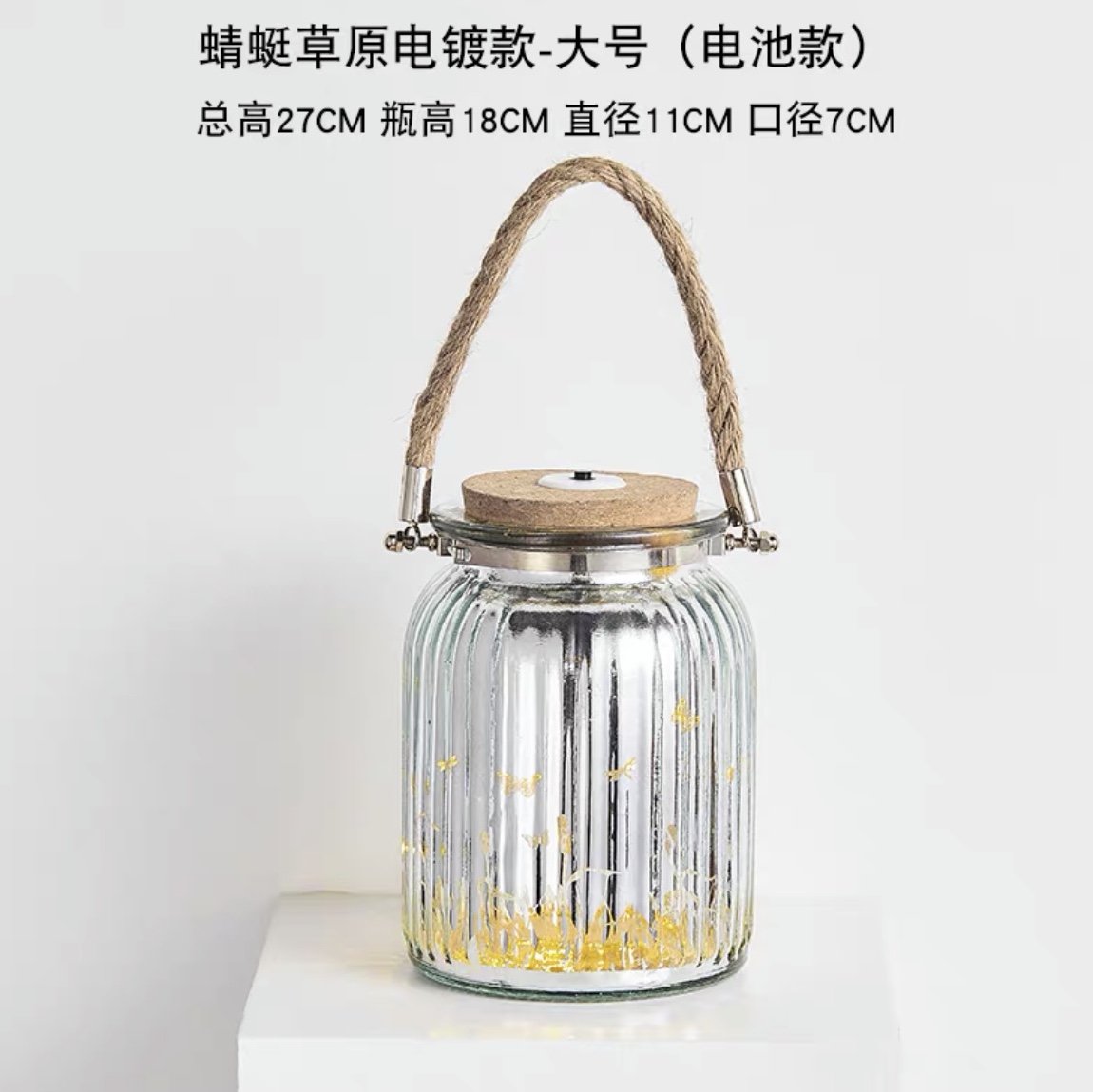 星星瓶夜光许愿瓶520塑料管星空瓶漂流瓶荧光折纸玻璃瓶生日礼物大瓶蜻蜓草电镀