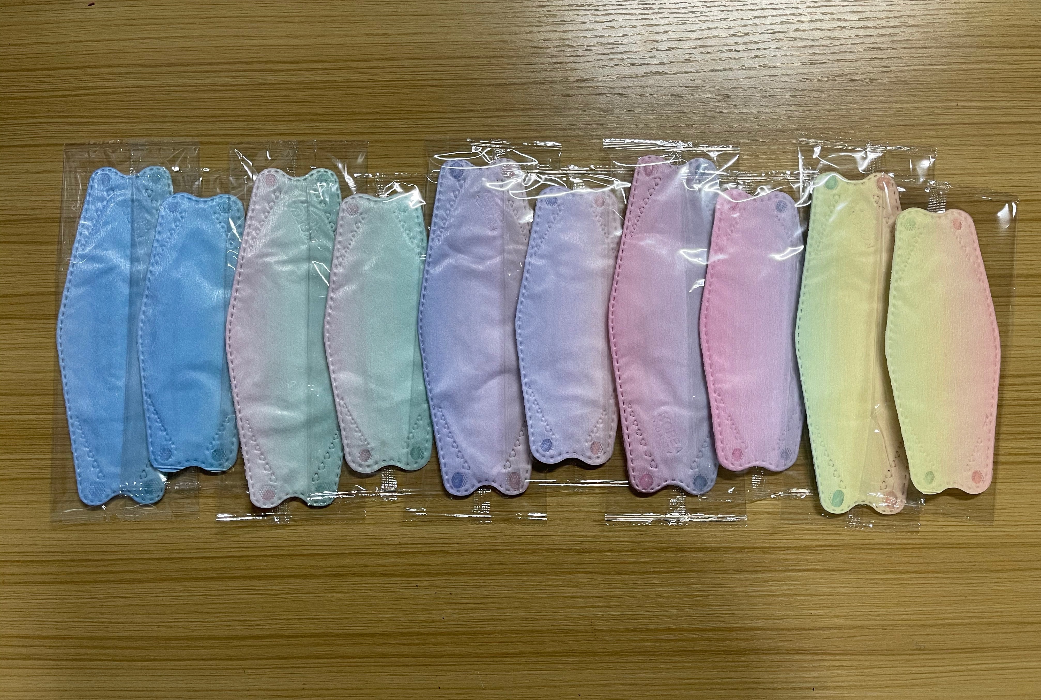 Gradient color adult mask fish form human KF94 mask fish mouth shape willow leaf shape folded Korean version individual packaging pic 5