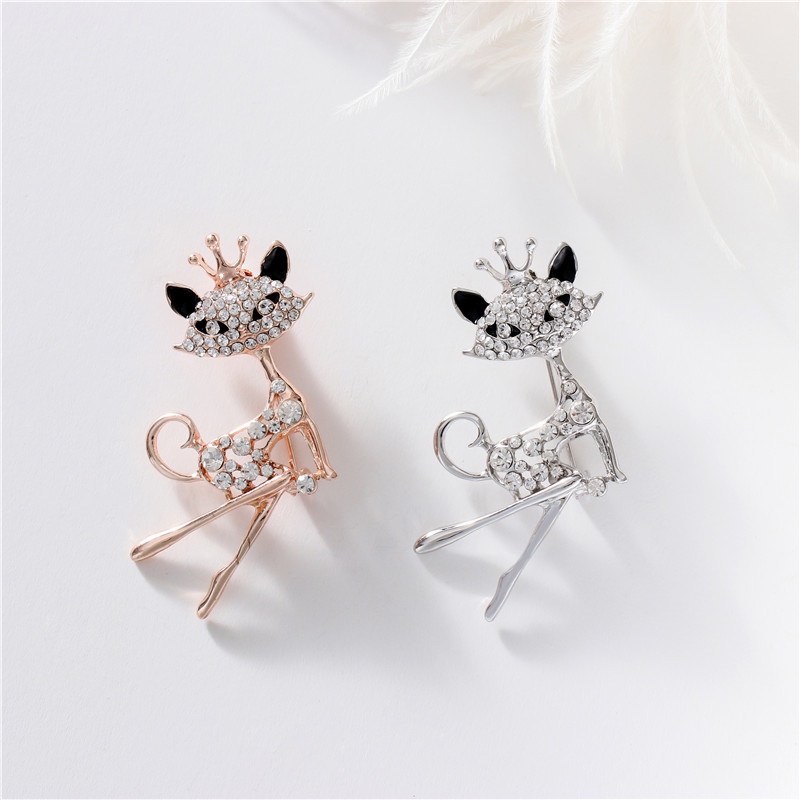 Clothing brooch Diamond kitten animal brooch simple cat large pin gift wholesale