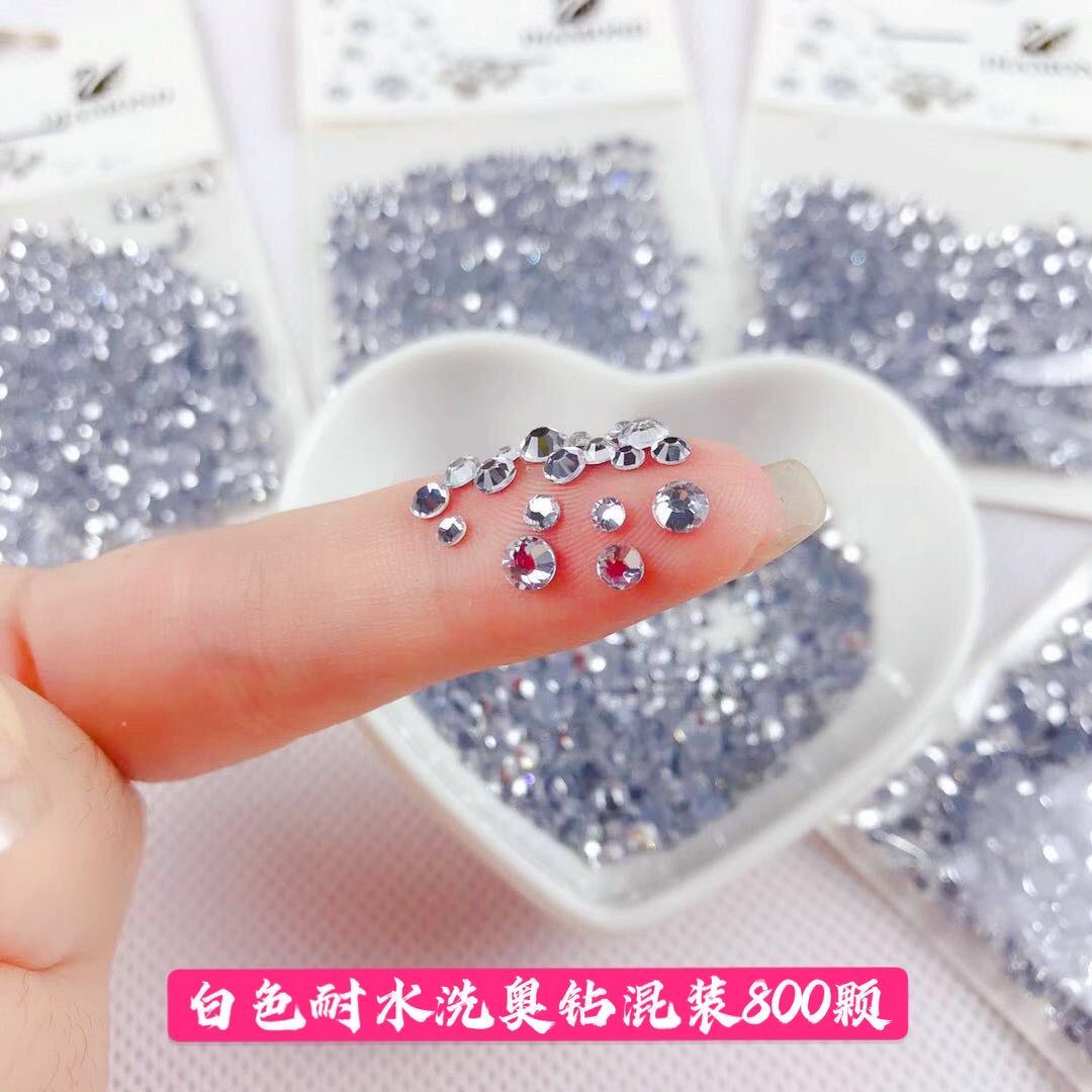 Nail art accessories: Irregular-shaped diamond flat-bottom mixed set, popular online bestseller AB color champagne color super shiny water diamond Japanese nail art 1204 detail image 7